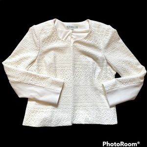 Cleo petites white lace blazer/spring jacket size 10